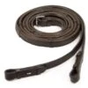 Schockemöhle Teugels Rubber Met Stops Bruin/Zilver Full -Lemie Paard Winkel 1103 00008 bridlereins rubber darkbrownsilver.e034b2
