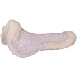 BR Zadelonderlegger Sheepskin Rand Gevormd Model Wit Full