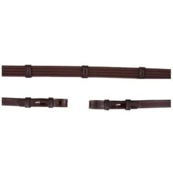 BR Teugel Linnen 19mm Lakleer /ronde Gesp Bruin/Zilver Full