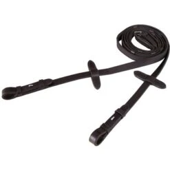 BR Teugel Linnen 19mm Anti-slip E Sluiting Zwart/zilver -Lemie Paard Winkel br 201024 b121 03.115592