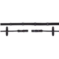 BR Teugel Linnen 19mm Blind Ronde Gesp Zwart/Zilver Full