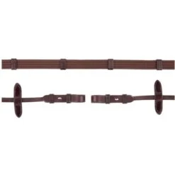 BR Teugel Linnen 19mm Bruin/Zilver Full