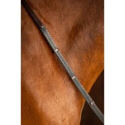 LeMieux Teugels Arika Soft Rubber With Stopper Bruin/Zilver -Lemie Paard Winkel lemieux it03784 lifestyle softrubberhalflinedrienswithstoppers havana 1.275701