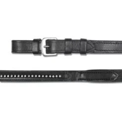 Star Webbandteugels Met Strass Zwart